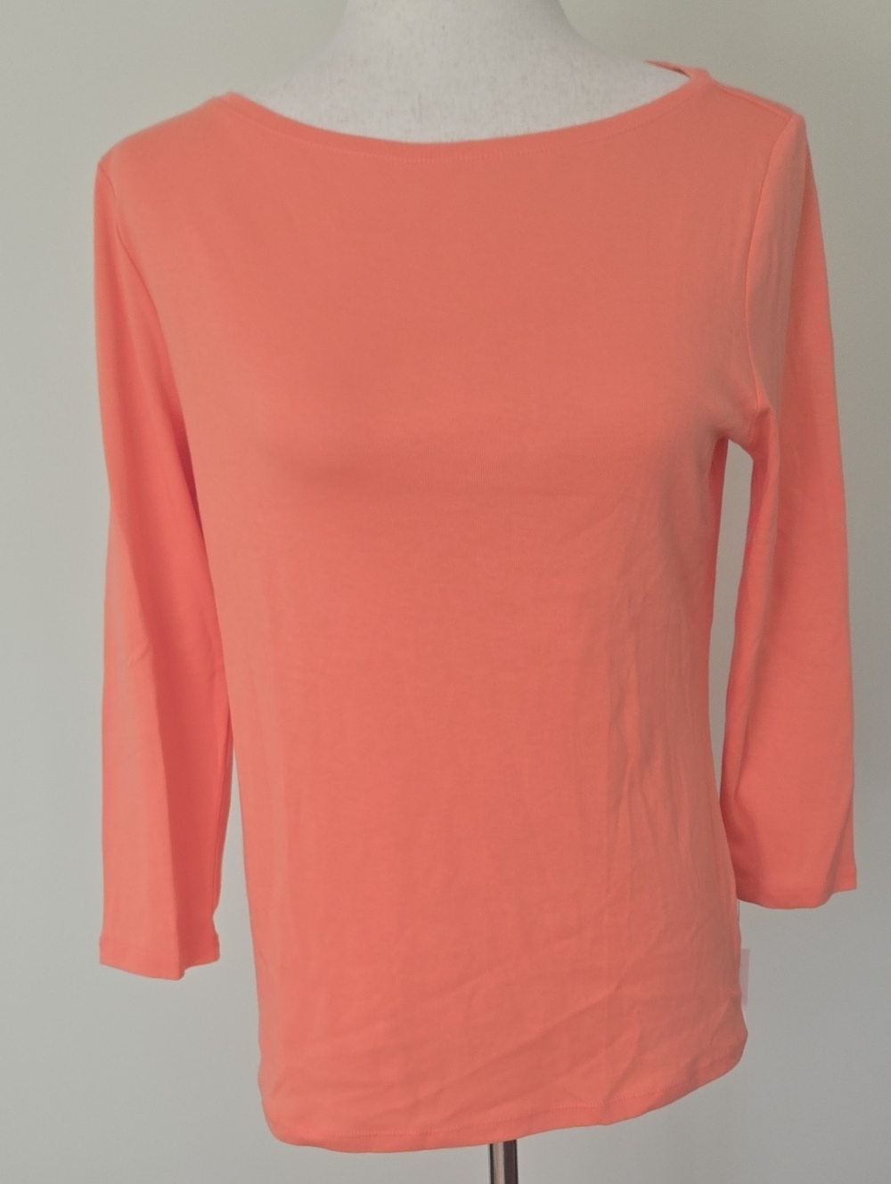 NWT Talbots Coral Boatneck Long Sleeve Top